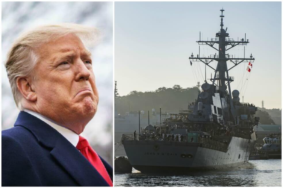 Casa Blanca habría ordenado esconder el barco «USS McCain» para que Trump no lo viera