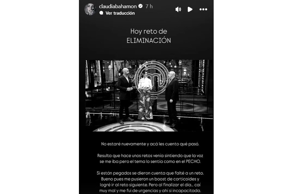 Los televidentes han extrañado a Claudia Bahamón en la cocina de ‘MasterChef Celebrity’. Conoce la razón de su ausencia.