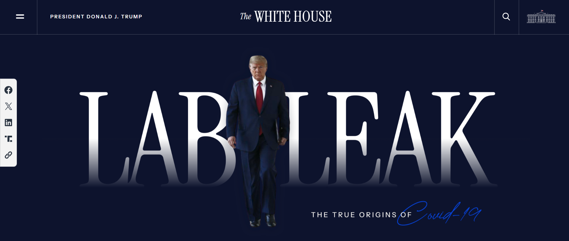 Trump cambia web sobre covid-19 de EE. UU. para culpar a China y criticar a Biden