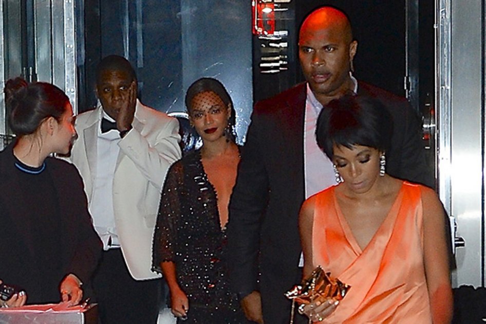 Jay Z, Beyoncé y Solange, tras la gala del Museo Metropolitano.