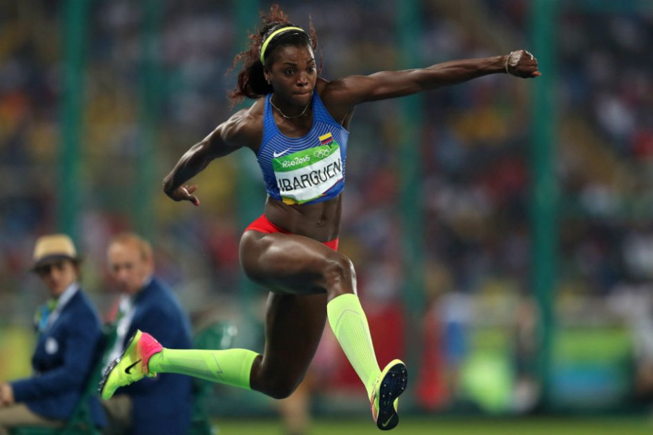 Caterine Ibargüen ganó su competencia en Lausana, Suiza. Foto: AFP
