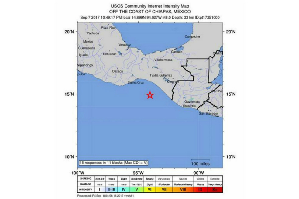 Terremoto de 8.4 grados sacude el sur de México