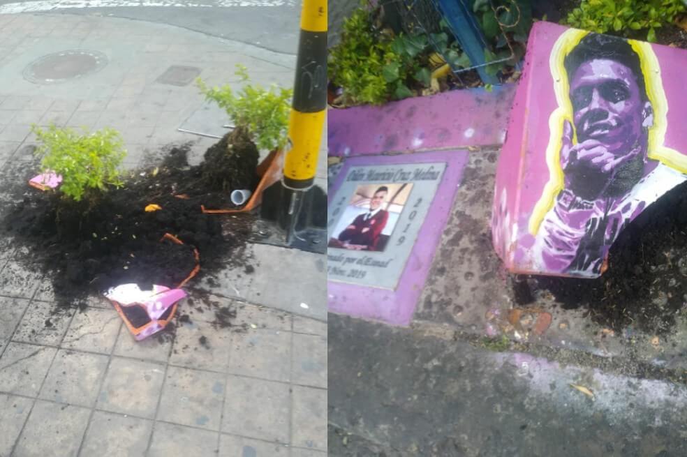 Destruyen el monumento con el que se rinde homenaje a Dilan Cruz