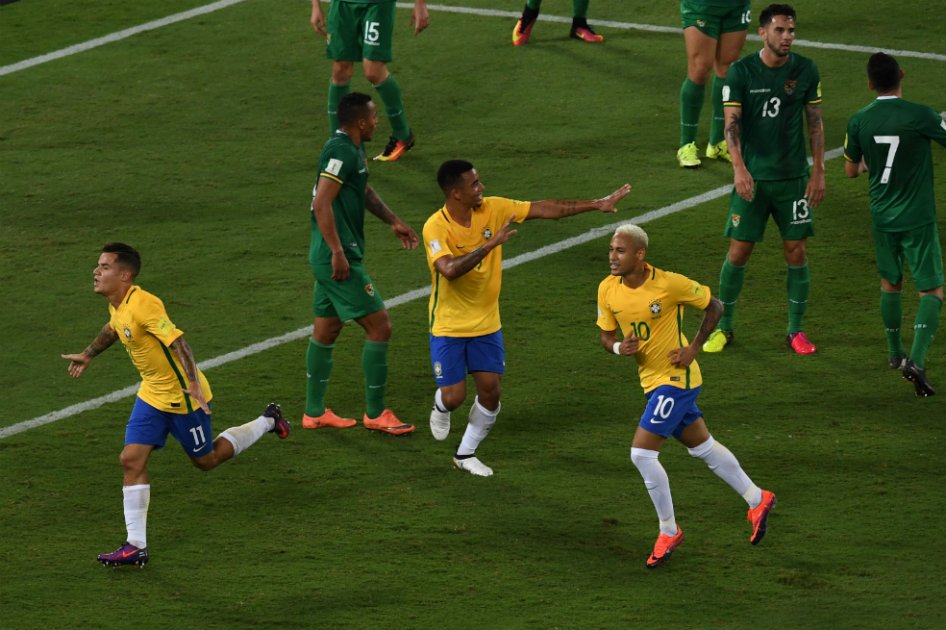 Brasil goleó a Bolivia y continúa al acecho de Uruguay