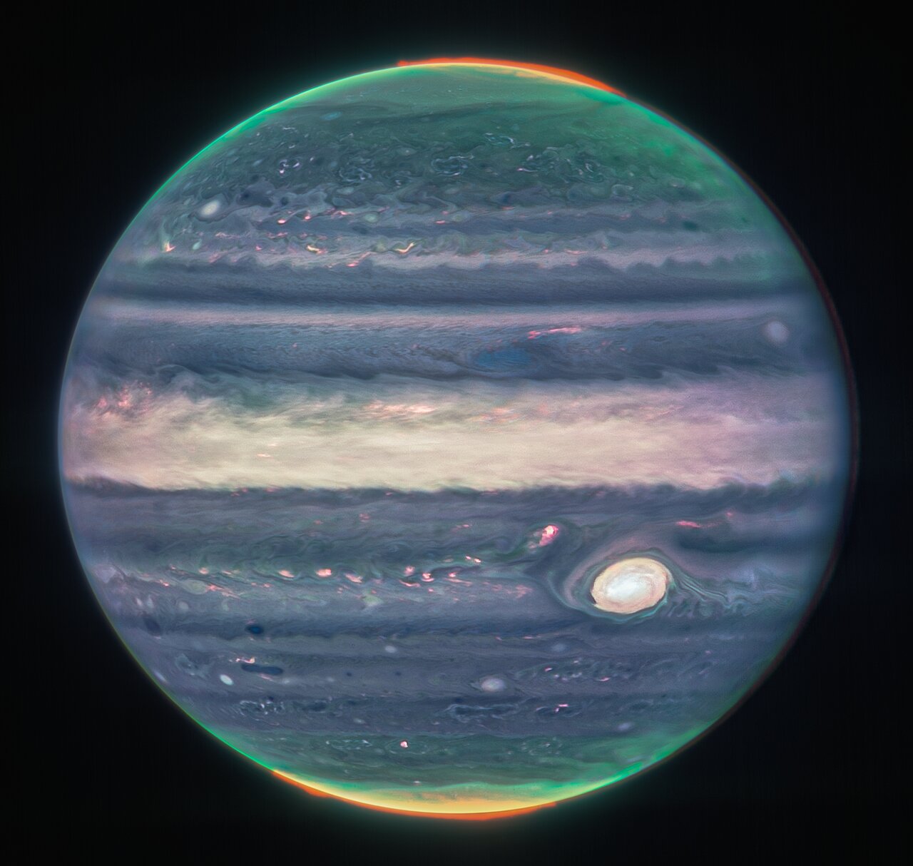 Foto: así son los colores reales de la atmósfera de Júpiter
