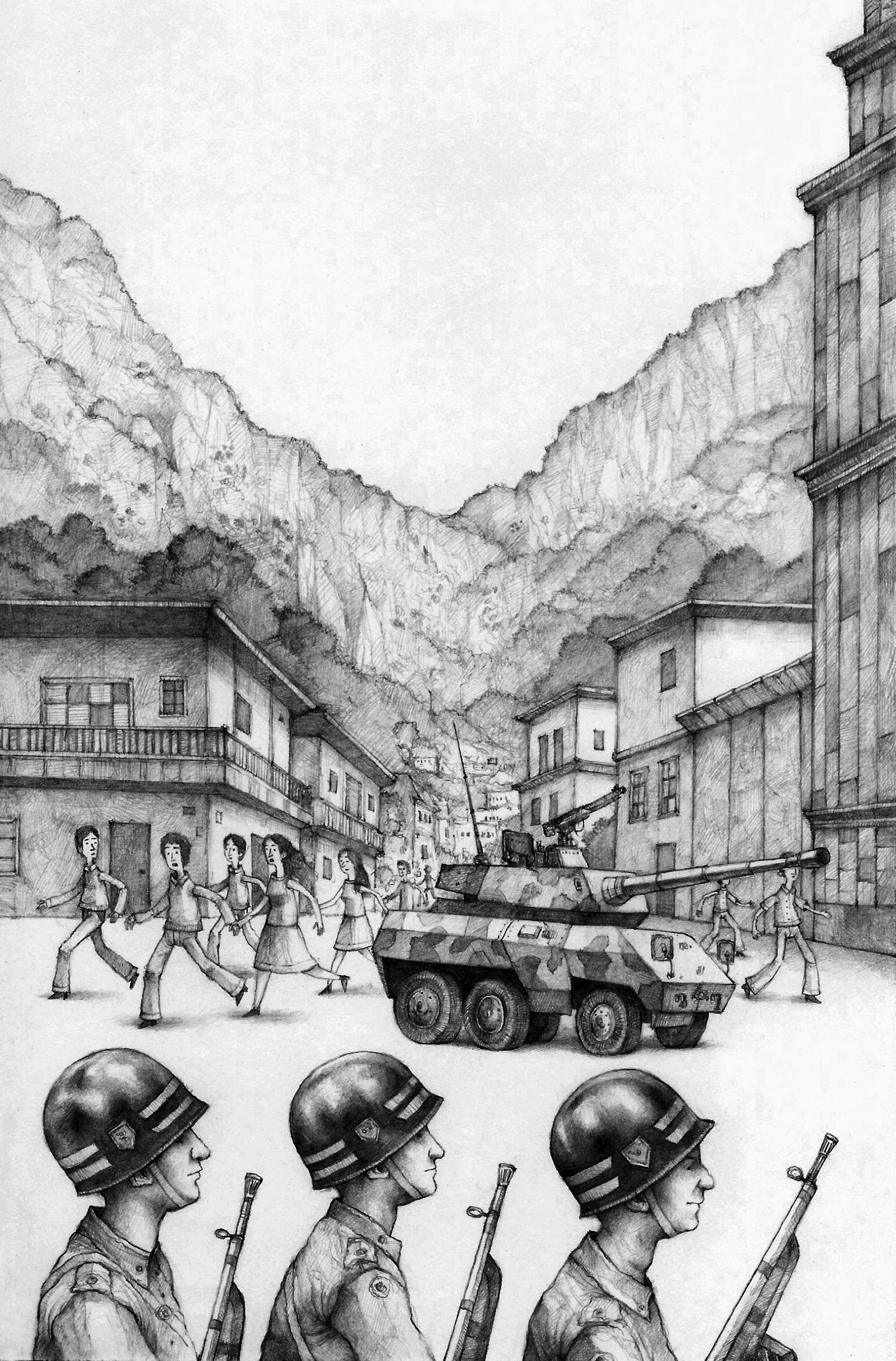 La toma del Palacio de Justicia, ilustrada por Israel barrón, se llevó a cabo el 6 de noviembre de 1985.