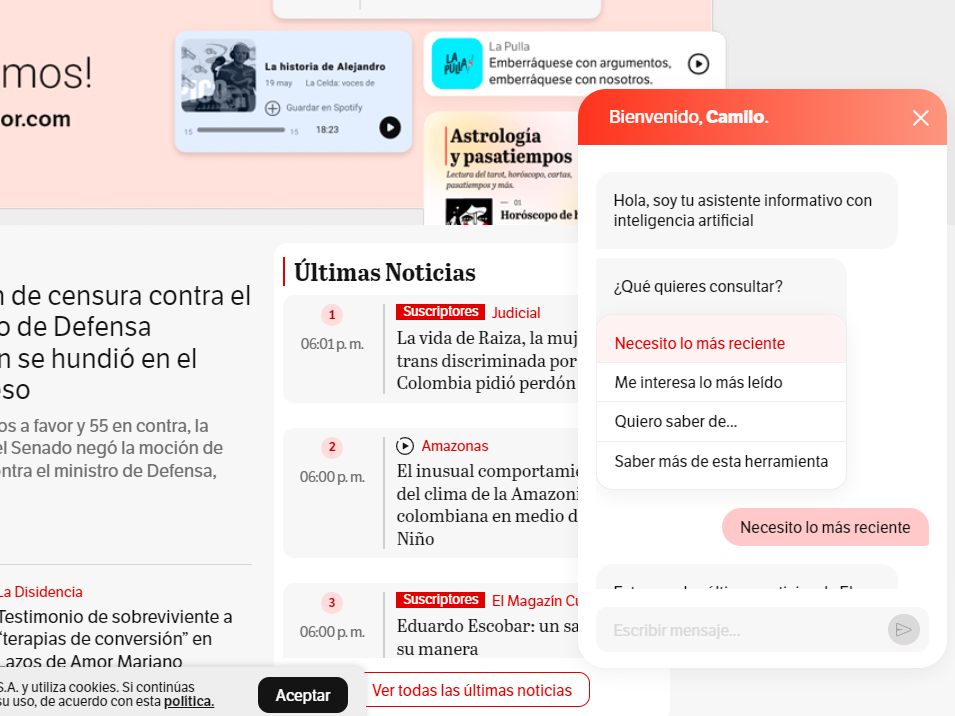 ChatBot El Espectador