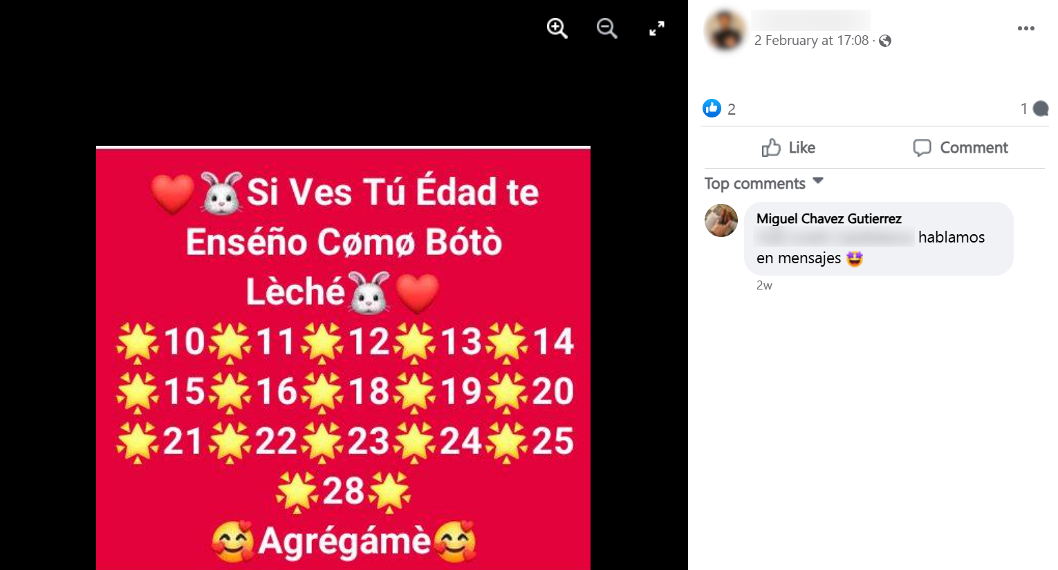 Captura de pantalla de uno de los retos más populares en grupos abiertos de Facebook para inducir a menores de edad a compartir o participar en contenidos sexuales explícitos.
