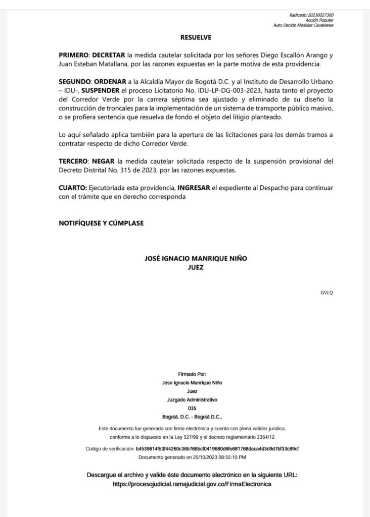 Juzgado 35 Administrativo de Bogotá