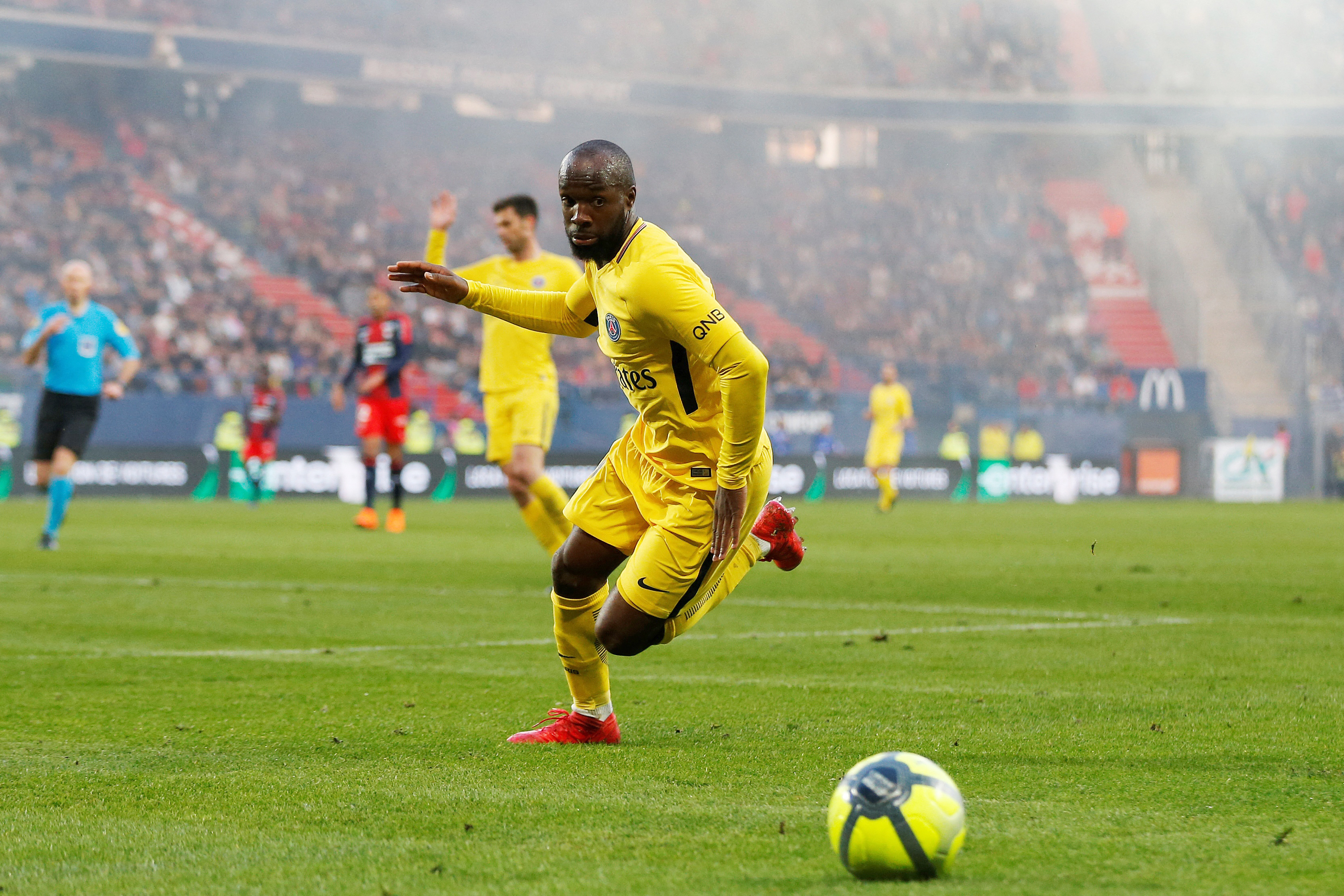 Lass Diarra en acción con el PSG francés, durante la temporada 2018-19.
