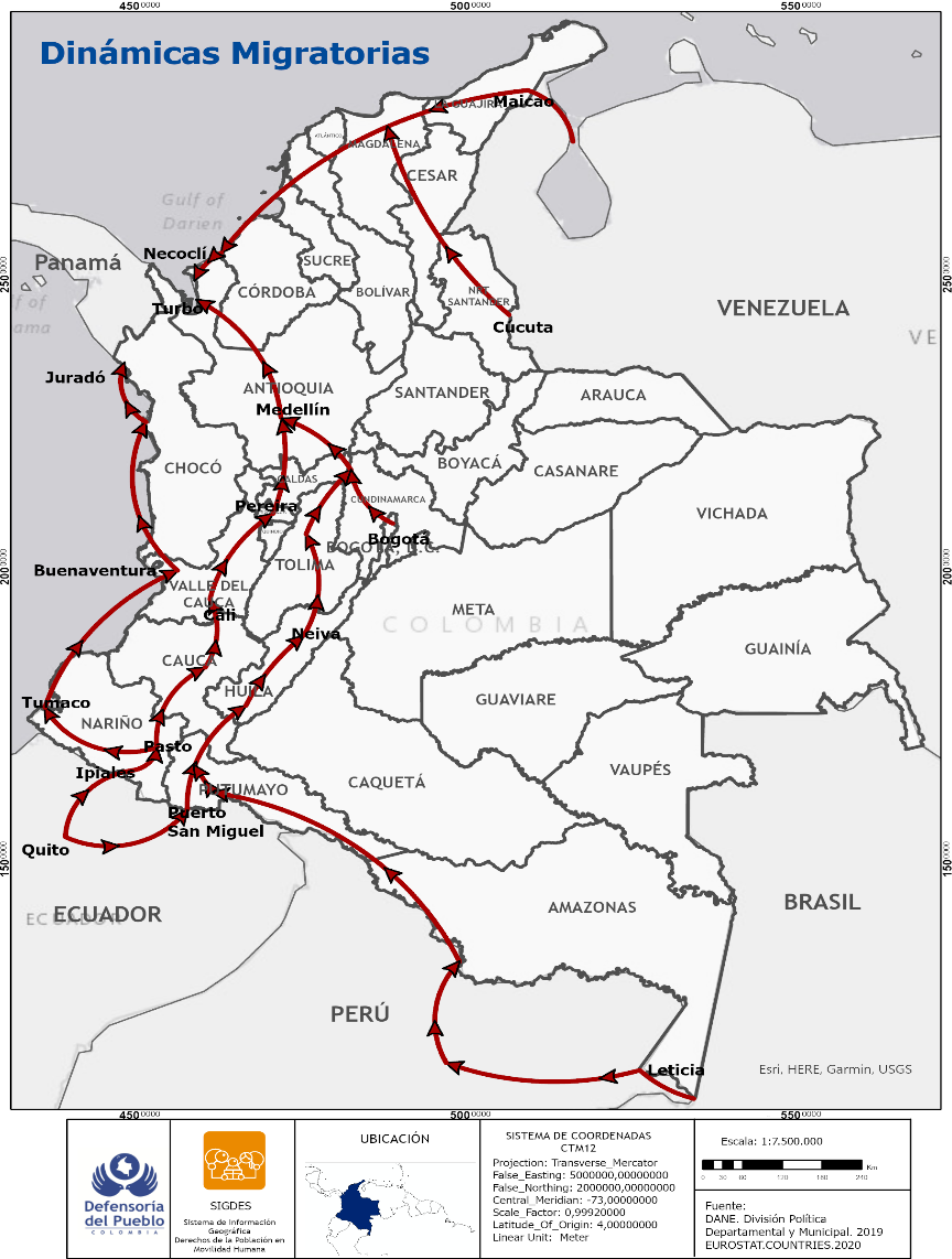 Rutas de migración Colombia