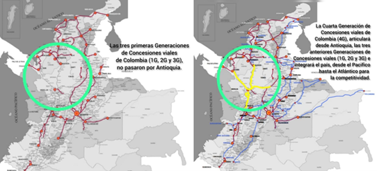 Mapa de vías 4G