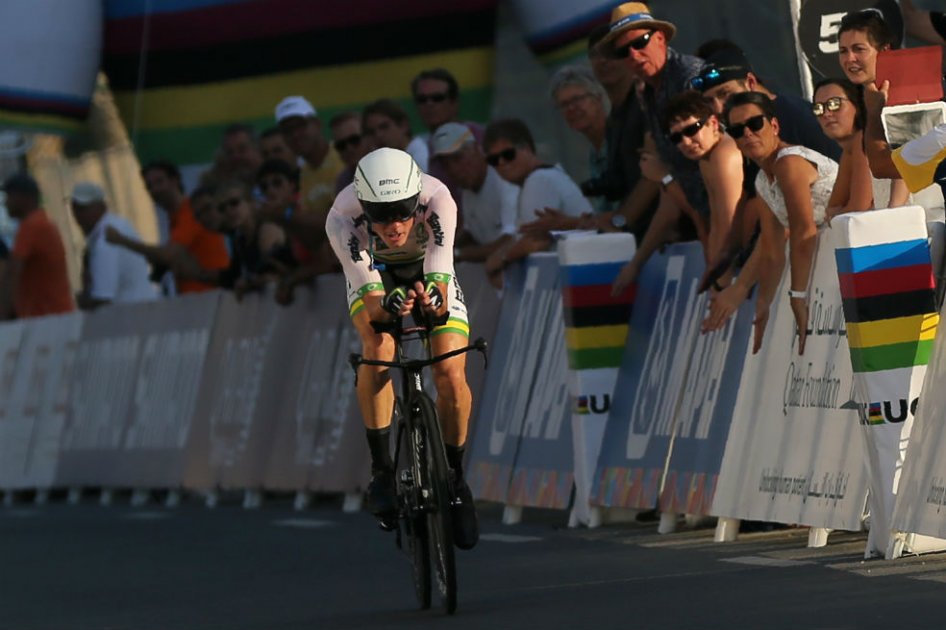 El ciclista autraliano Rohan Dennis en la CRI en Doha. Foto: AFP