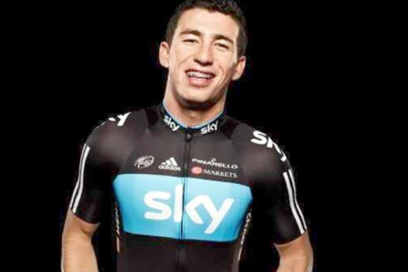 Sergio Luis Henao vistiendo la camiseta del equipo Sky en 2012.