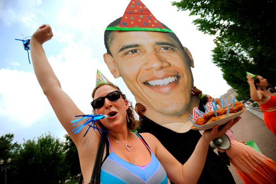 El primer cumpleaños de Obama en la Casa Blanca