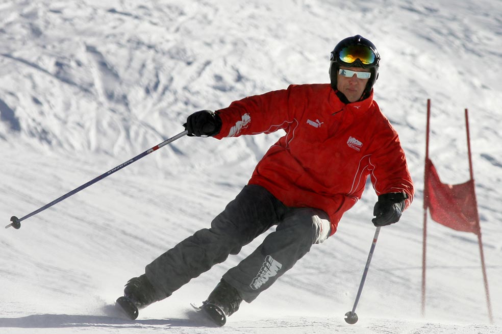 Michael Schumacher, esquiando.