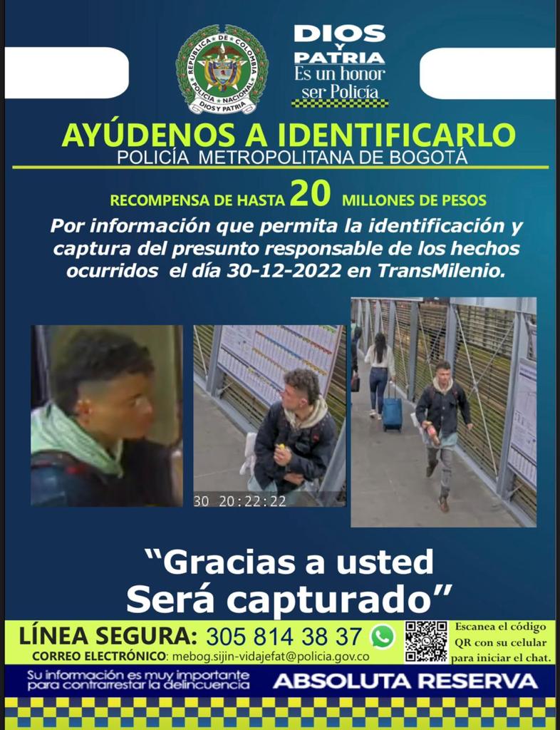 Por el presunto asesino se ofrece una recompensa de hasta $20 millones de pesos.