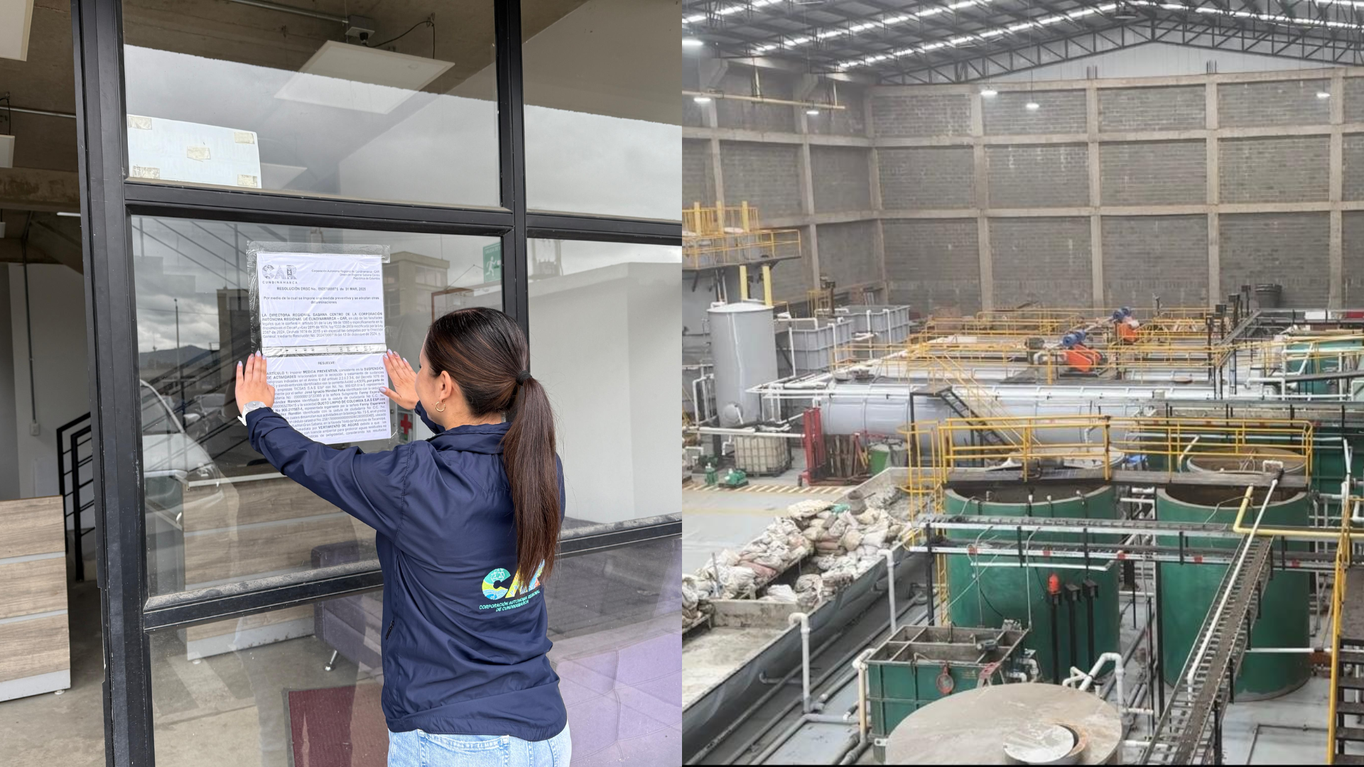 CAR sella empresa en Tocancipá tras hallar vertimento de sustancias peligrosas