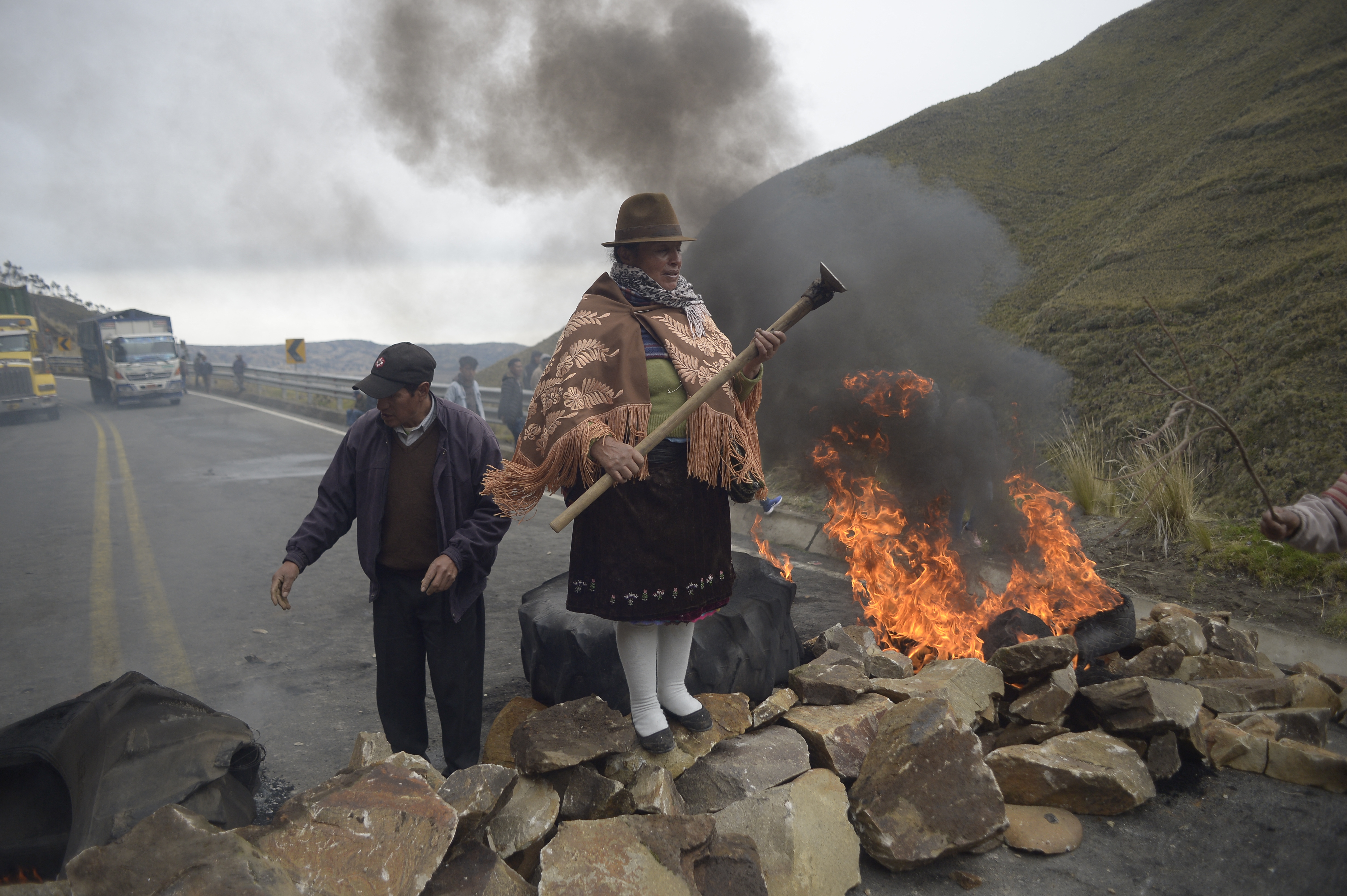 Indígenas protestan contra el gobierno de Lasso en Ecuador