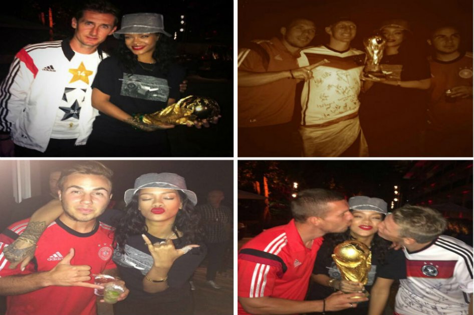Rihanna disfrutó tener la Copa del Mundo en sus manos
