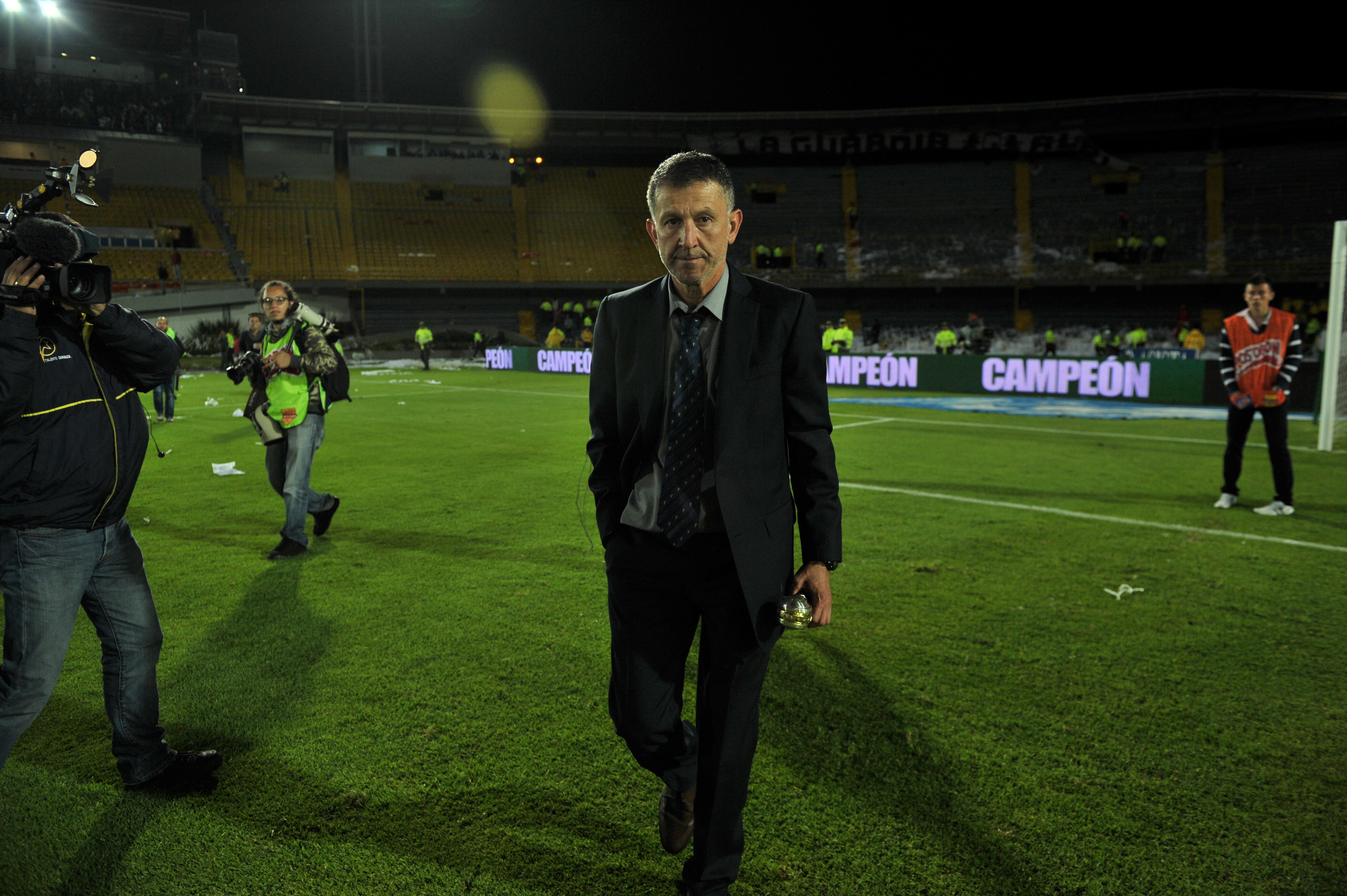 Director técnico colombiano que dirige a Nacional en el partido de vuelta ante Santa Fe por la final de la Liga Postobón I-2013.