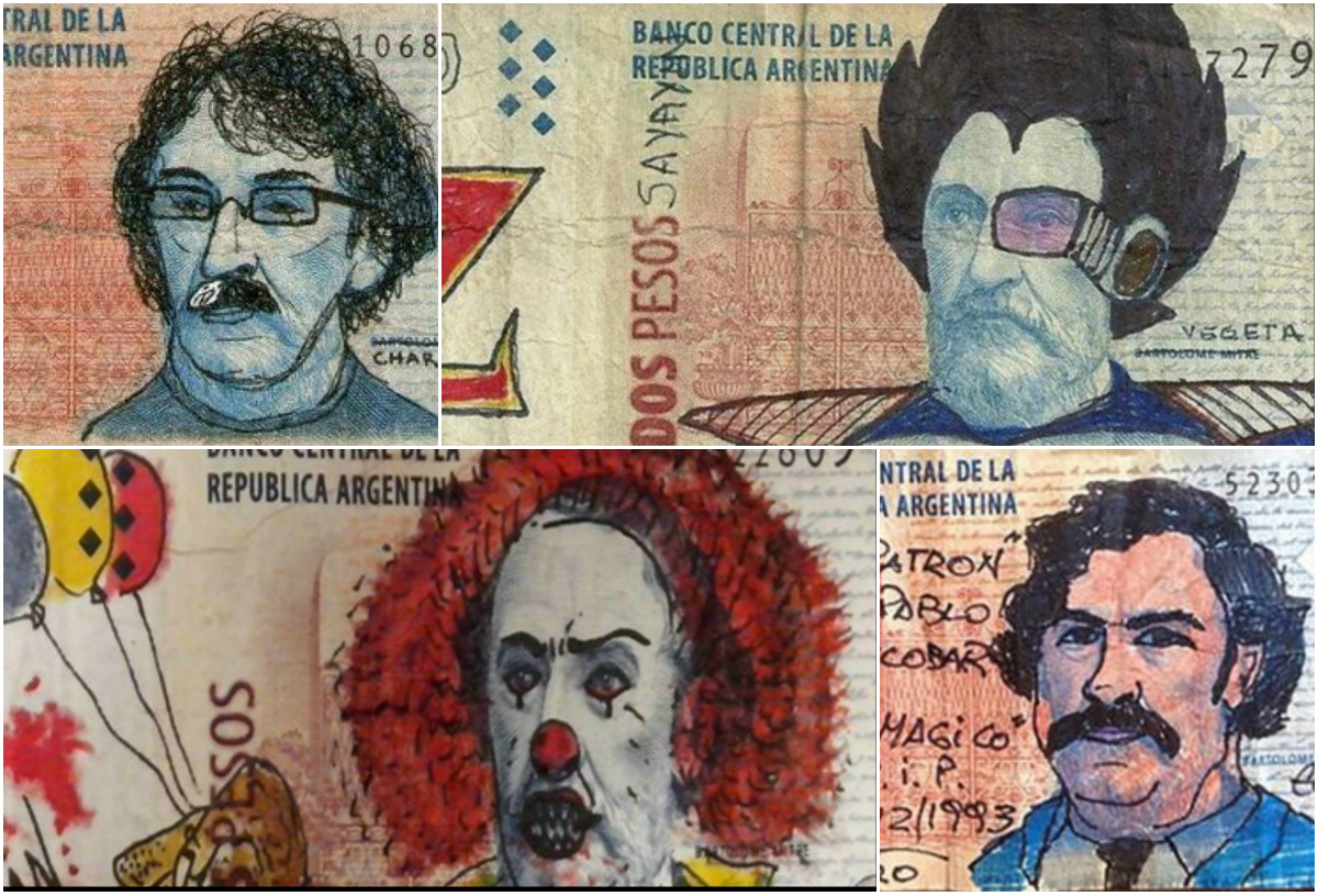 Billete de dos pesos argentino saldrá de circulación y se convirtió en “lienzo para el arte”