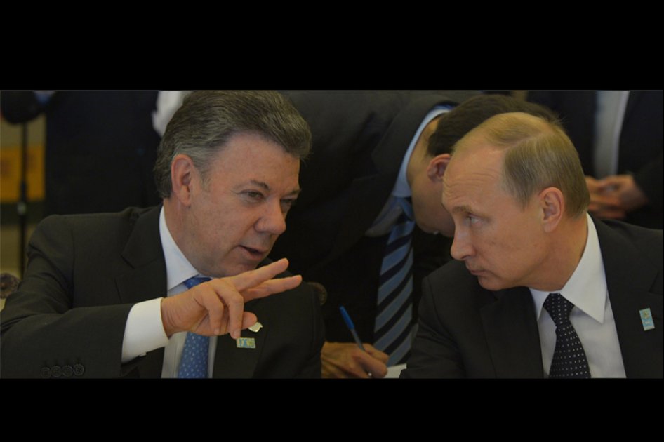 Juan Manuel Santos y Vladimir Putin. 
