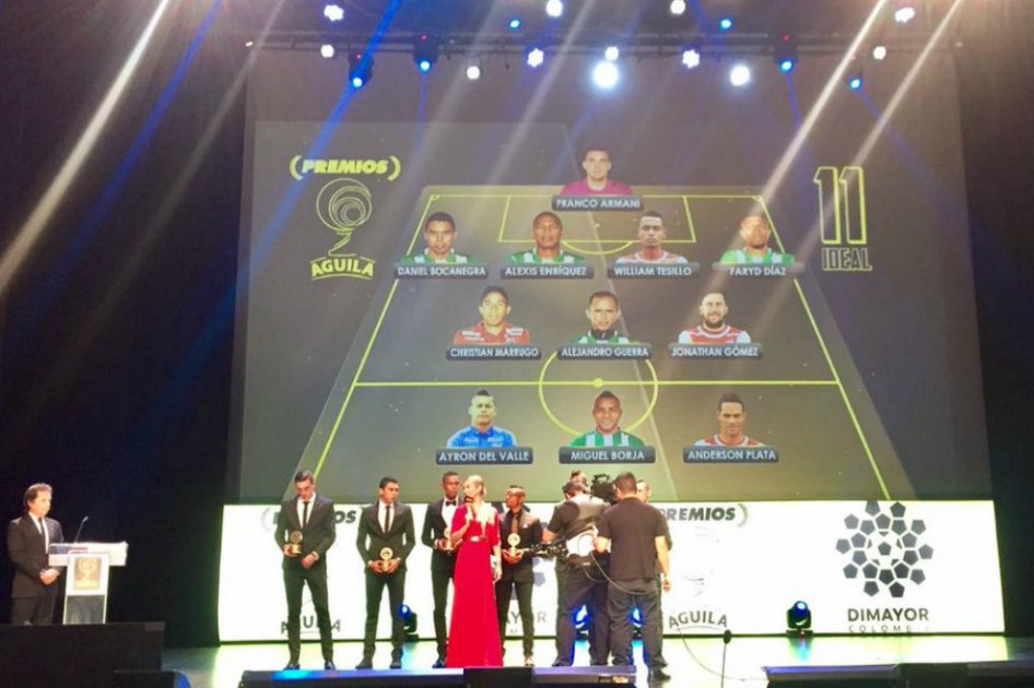 En el once ideal fueron seis jugadores de Nacional, tres de Santa Fe, y Medellín y Millonarios aportaron con uno. / @Dimayor 