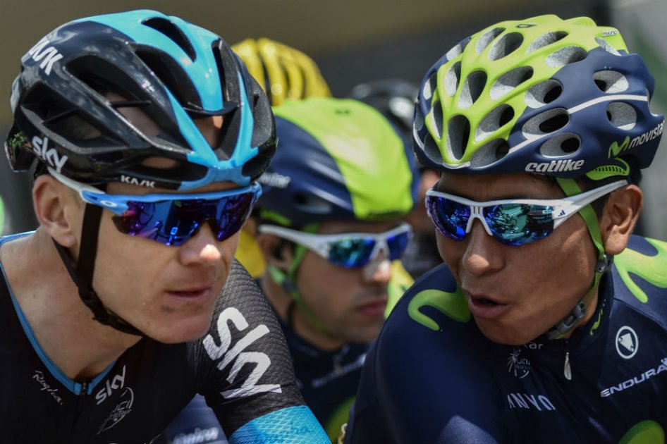 Nairo Quintana junto a Christopher Froome. Foto: AFP