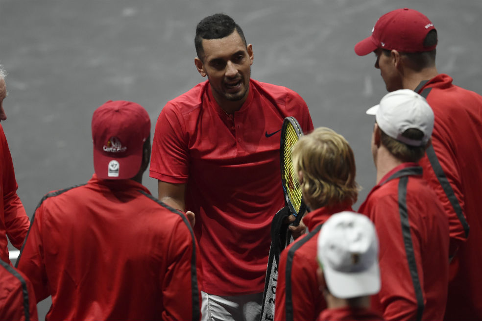 Kyrgios ganó y sumó dos puntos para selección del Mundo en Copa Laver