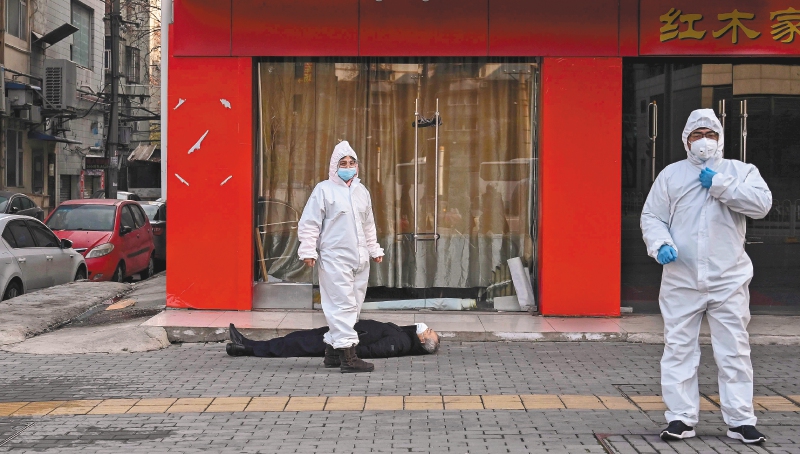 Imagen tomada el 30 de enero en Wuhan, epicentro de la pandemia en China.