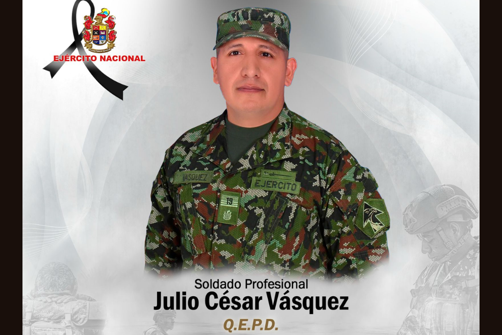 Encuentran sin vida al soldado Julio Vásquez, secuestrado hace una semana en Cauca