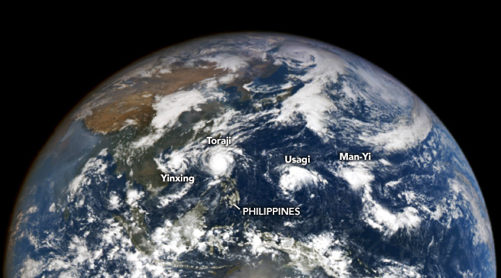 Cuatro tormentas tropicales se registraron al mismo tiempo en el Pacífico occidental