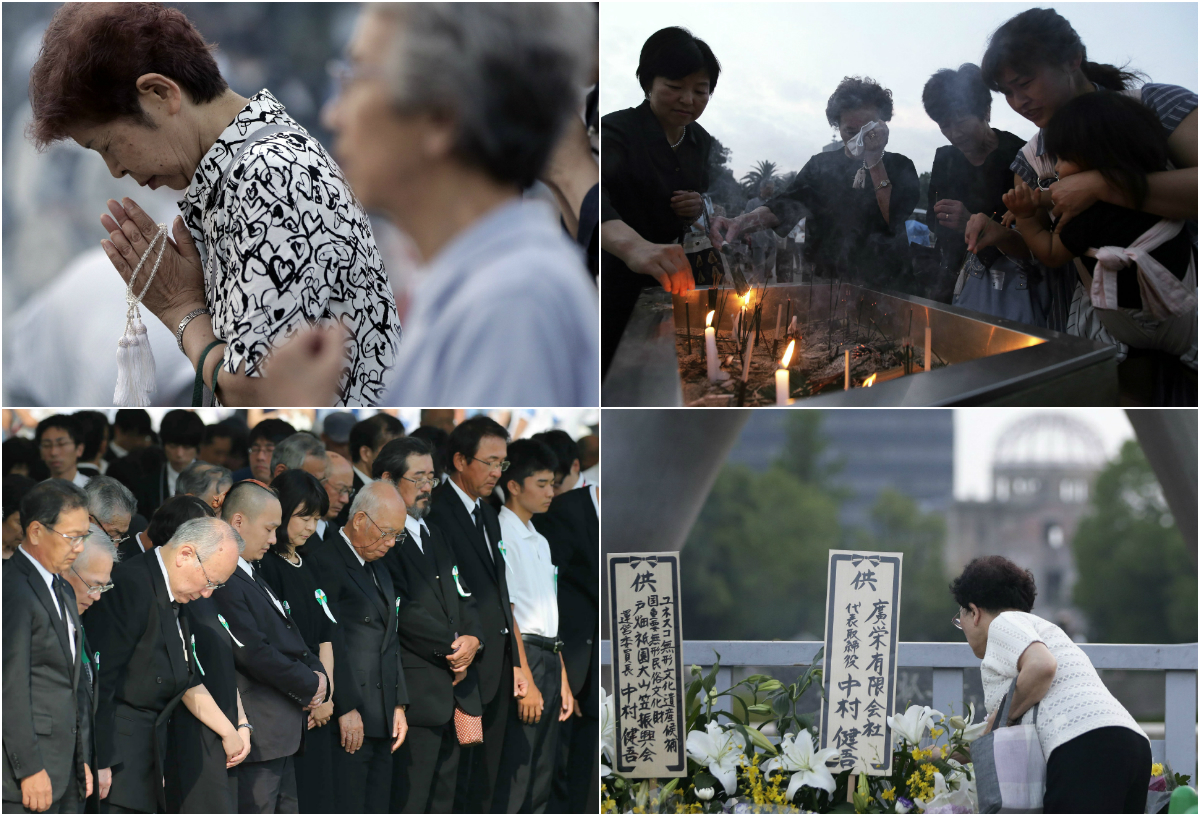Imágenes del minuto de silencio en Hiroshima en conmemoración del bombardeo atómico