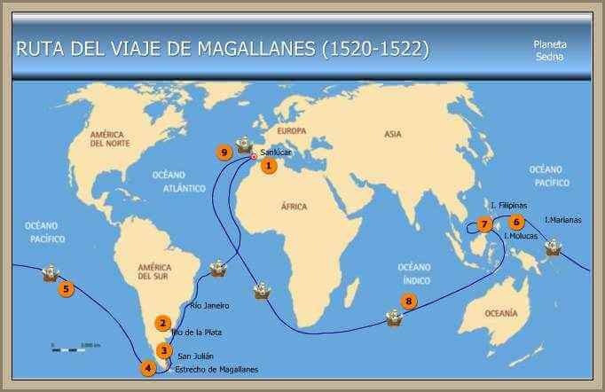 La primera expedición que le dio la vuelta al mundo se inició en Guadalquivir, con cinco navíos preparados para una exploración hacia el oeste y 237 hombres, de los que solo regresaron 18 a causa de las guerras, las deserciones, las hambrunas y las enfermedades.