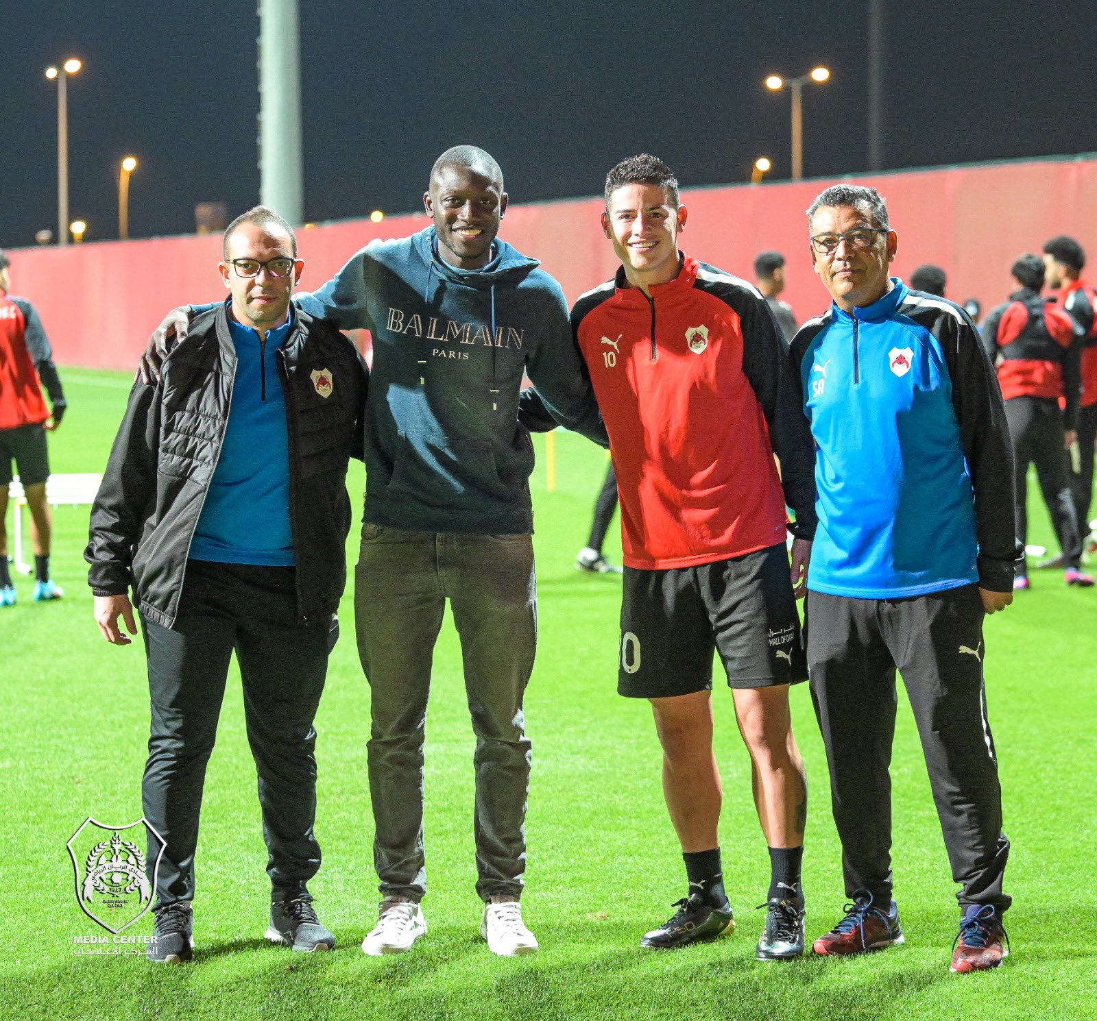 Coulibaly visitó entrenamiento de Al-Rayyan y le volvió a agradecer a James