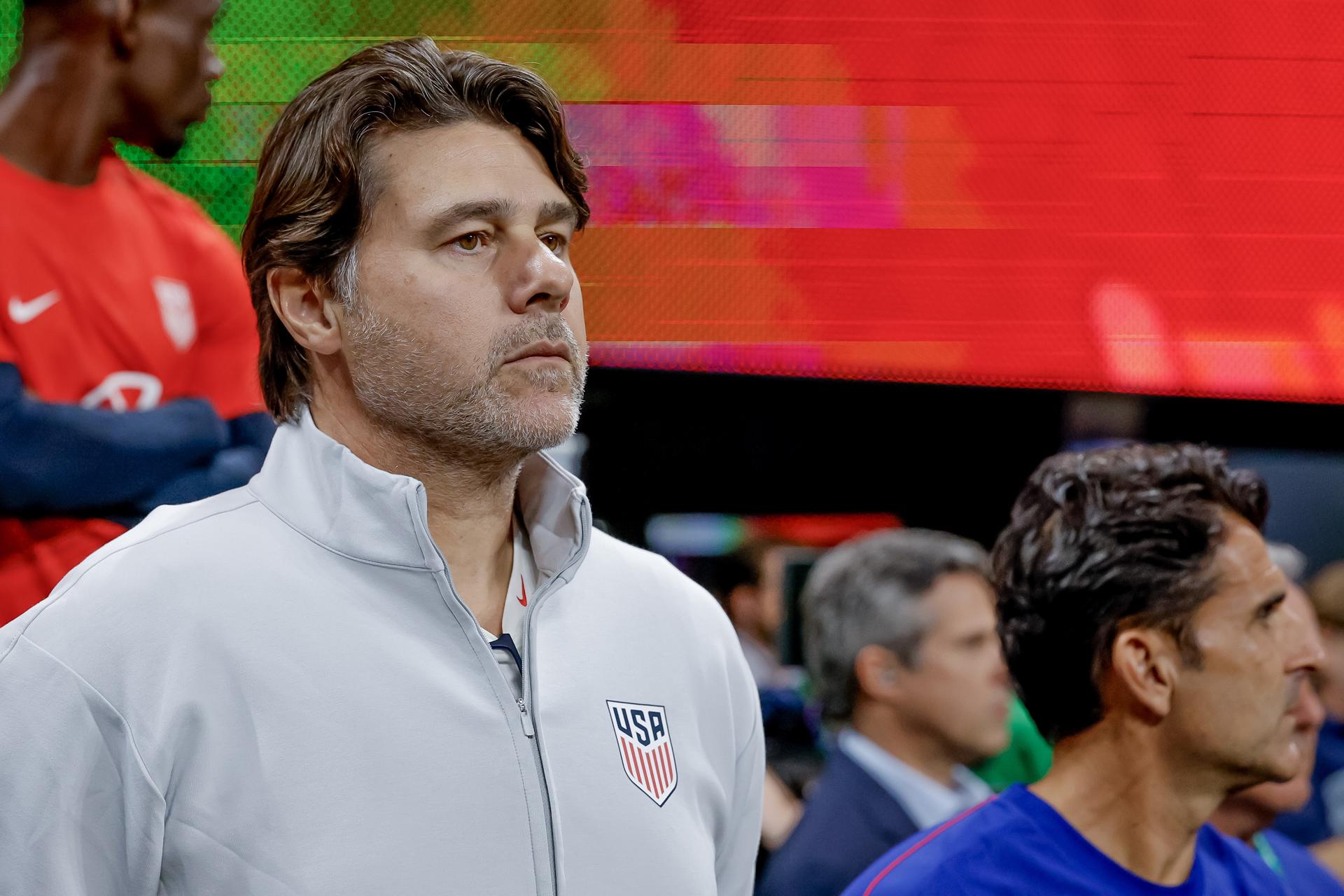 ATLANTA (United States), 31/03/2026.- Head coach Mauricio Pochettino of the USA looks on before the first half of the international friendly match between the USMNT and Portugal at Mercedes-Benz Stadium in Atlanta, Georgia, USA, 31 March 2026. (Futbol, Amistoso) EFE/EPA/ERIK S. LESSER
