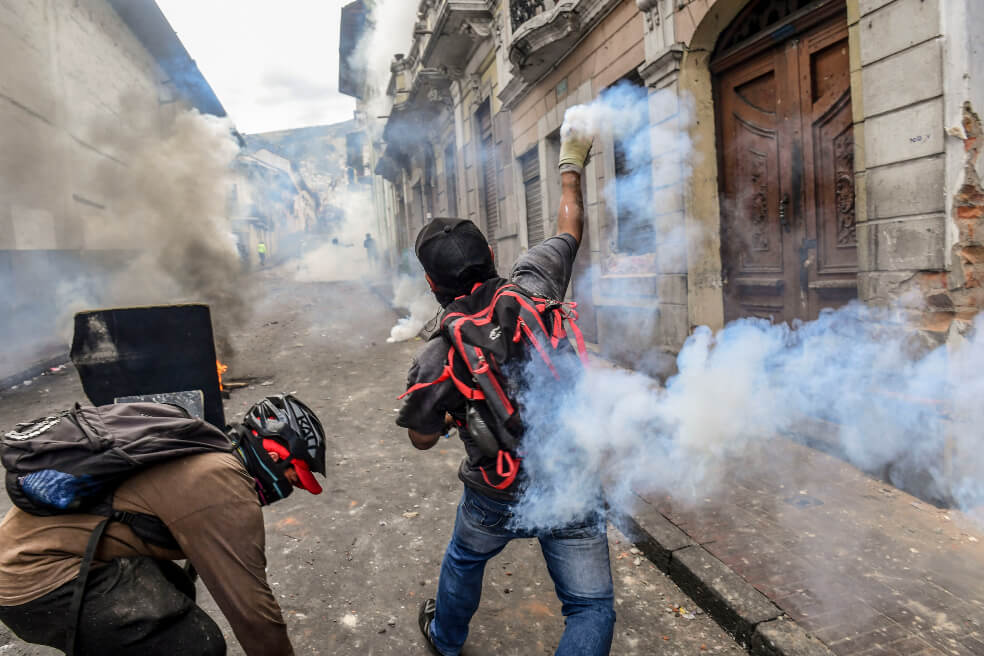 En imágenes: primeros choques durante marcha indígena en Ecuador