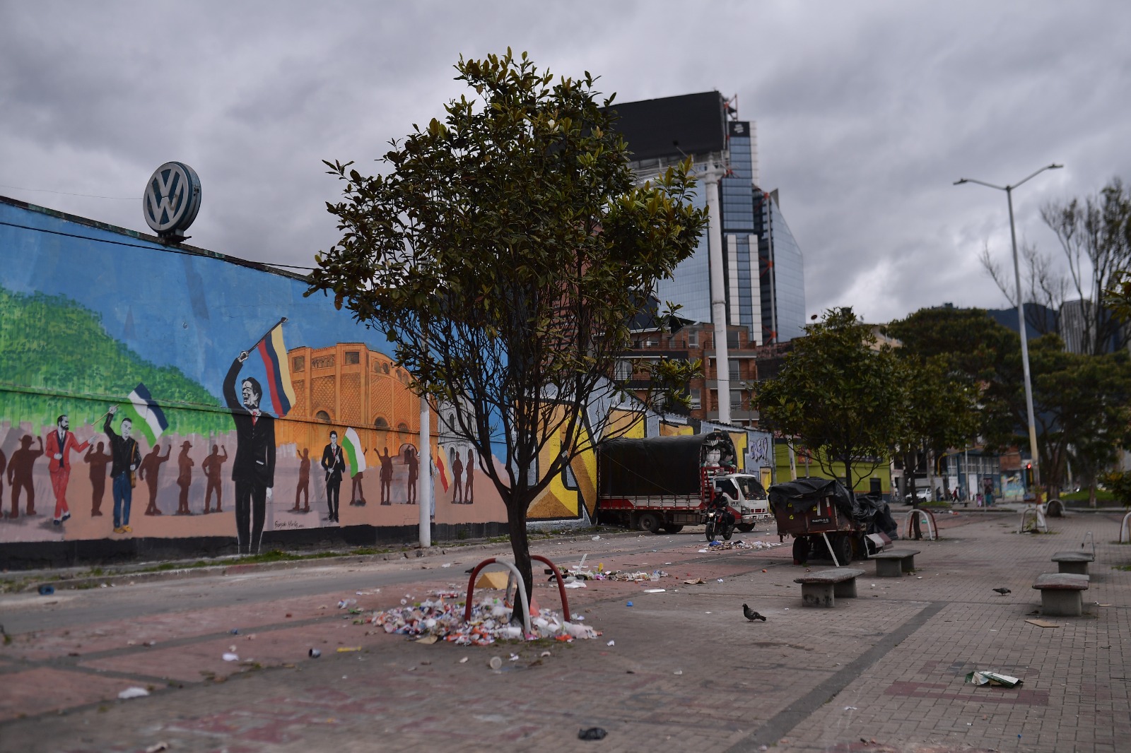 Mural realizado en el marco de la conmemoración de la Semana por la Memoria del CNMH.