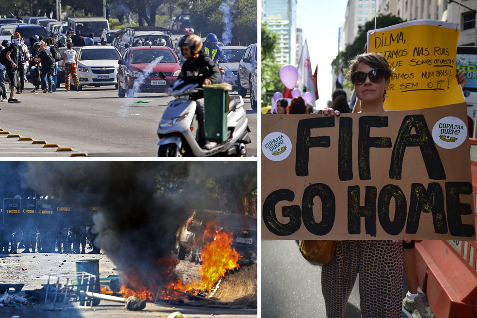 Brasil, entre gases y fútbol
