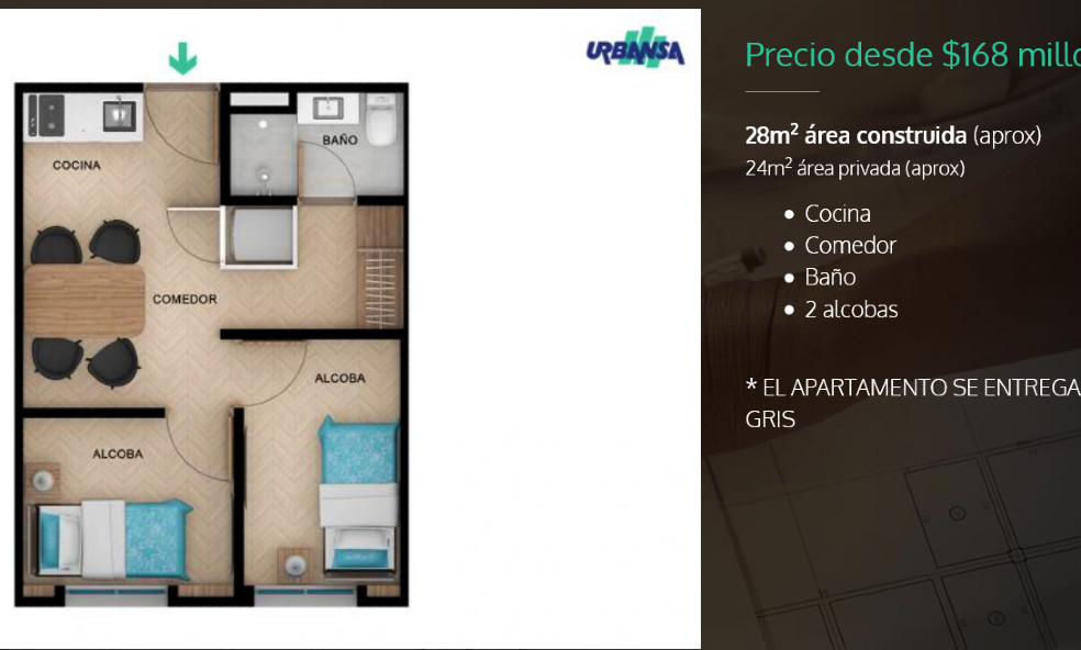 Figura 4. Imagen capturada a las 4:49 pm el día 23 de abril de 2020 de la página web: https://www.urbansa.co/