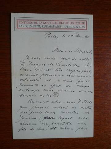 Se compilaron las cartas de Proust con su primer lector