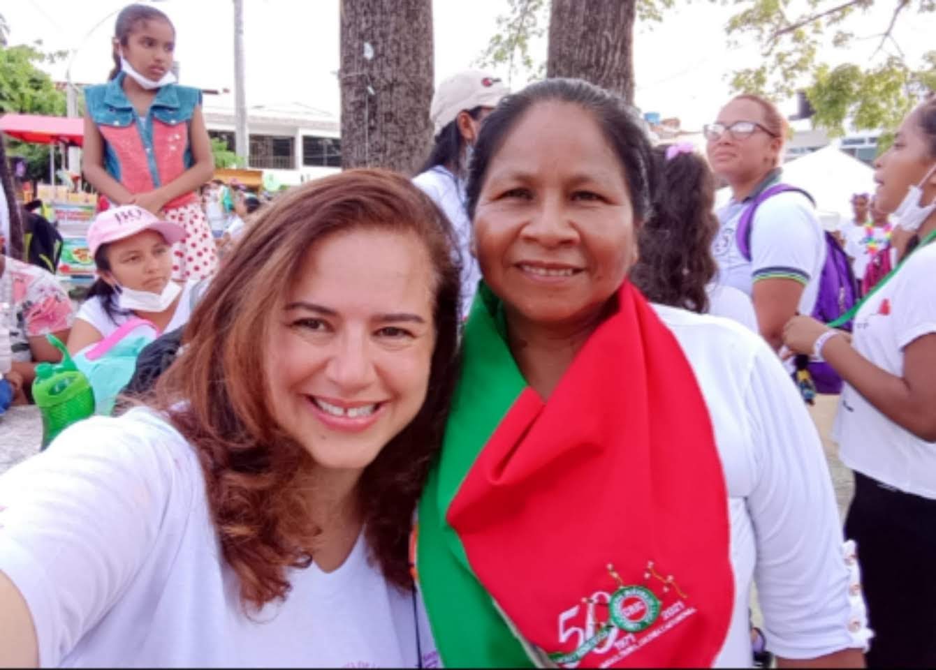 Alejandra Miller, en una de las movilizaciones de mujeres de la Ruta Pacífica de Mujeres, en el Cauca, antes de ser comisionada de la verdad.