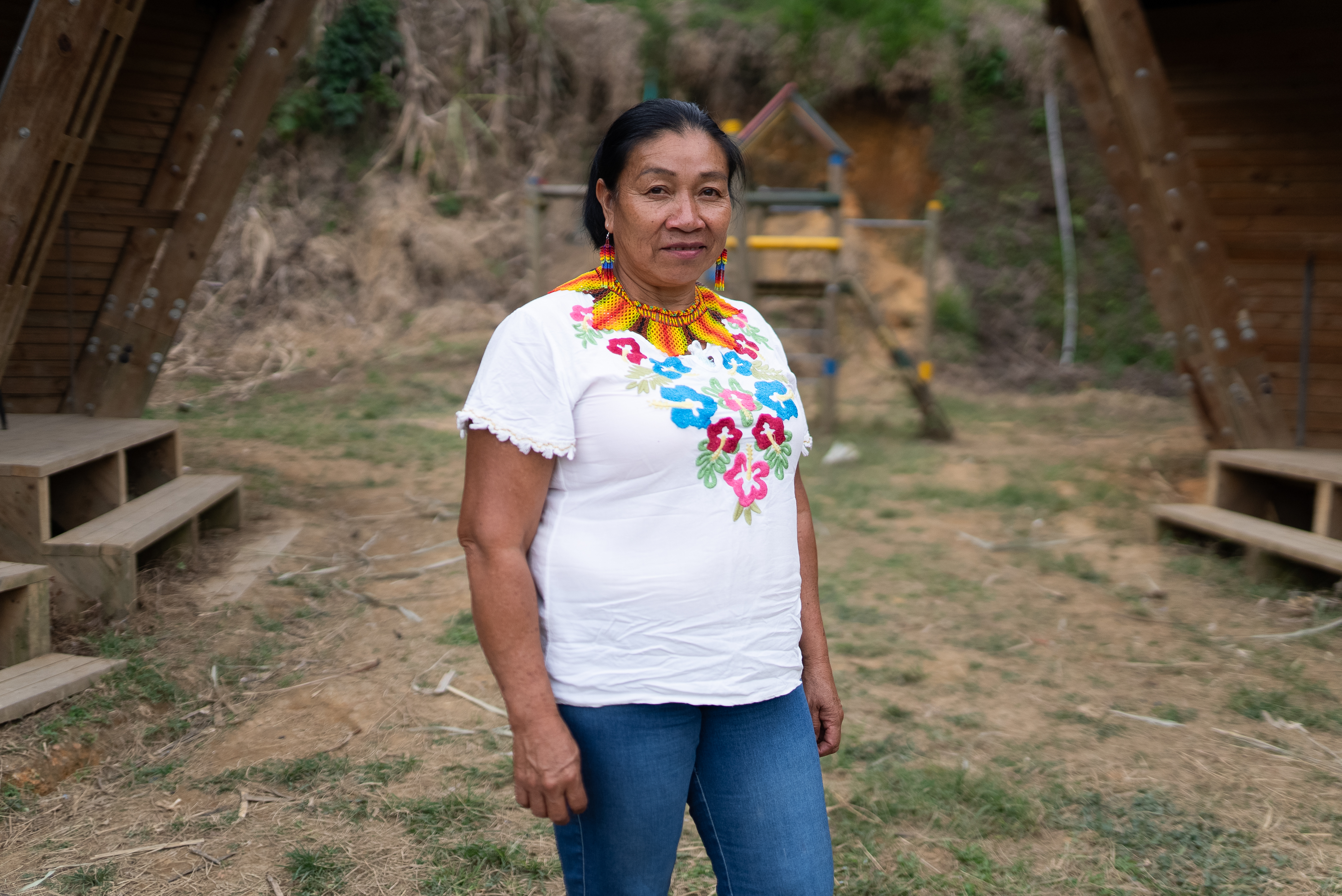 "Lo que aprendemos, una viene a multiplicarlo con las compañeras para que no sean violentadas y cómo pueden denunciar”, cuenta Lucila Marcela Restrepo, coordinadora del grupo de mujeres en el resguardo Hermeregildo Chakiama.