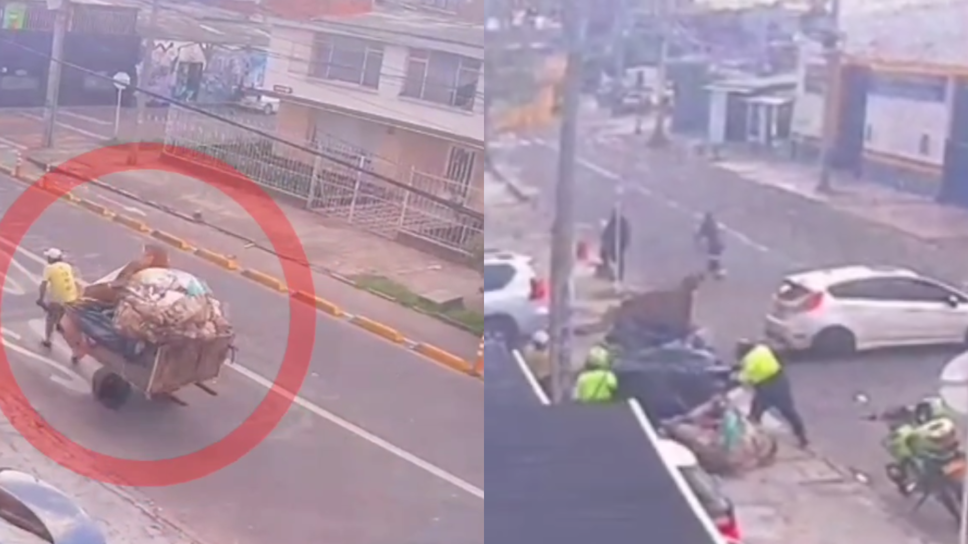 Tres hombres fueron sorprendidos dentro de una alcantarilla robando cable de red