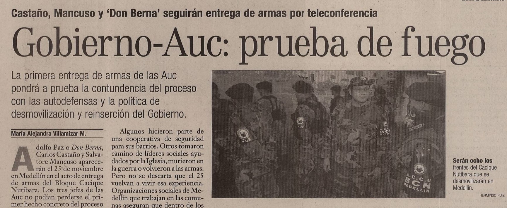El Espectador del 16 de noviembre de 2003.
