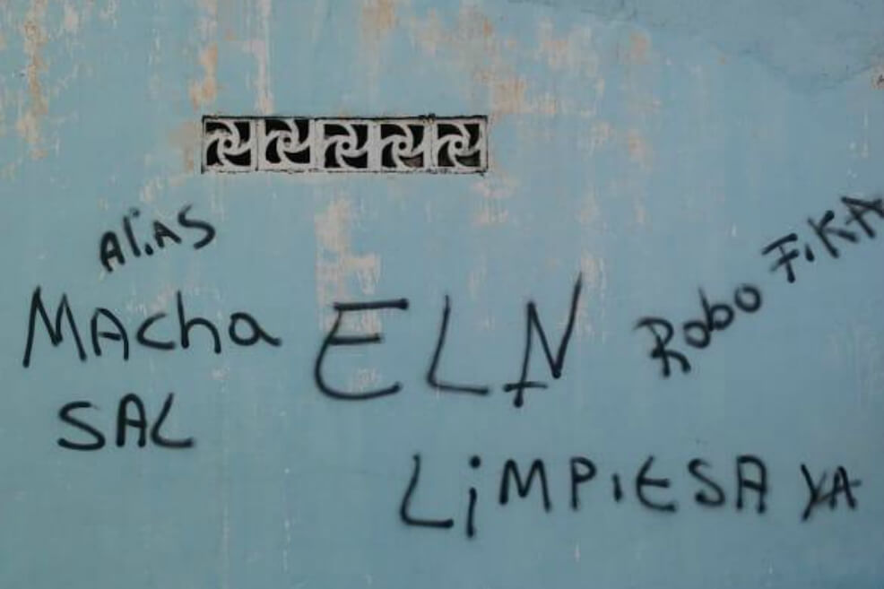 Grafitis del Eln reviven el miedo en Copey, Cesar