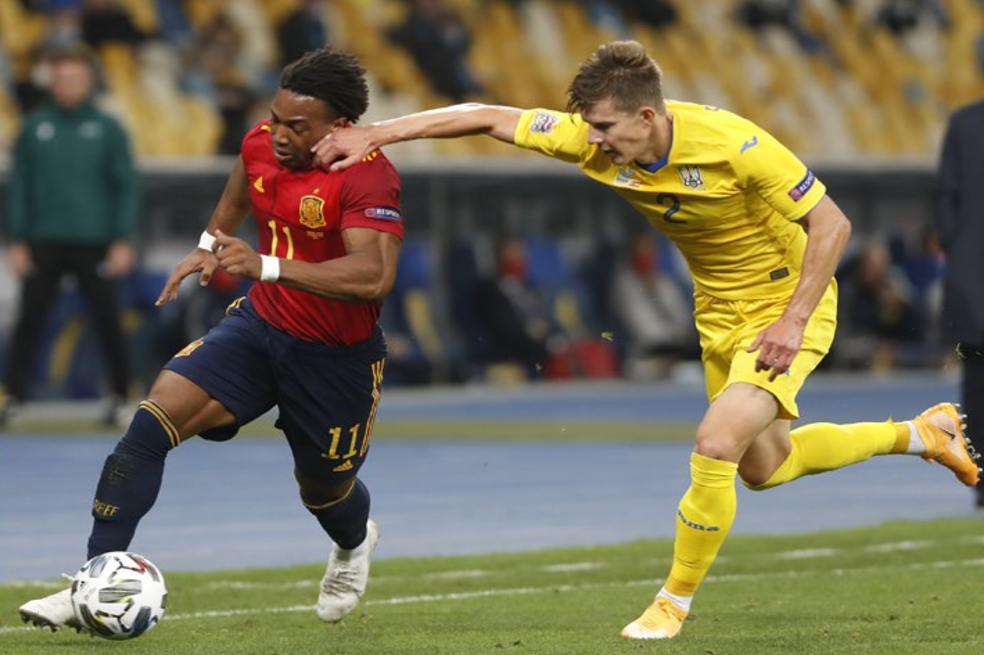 Ucrania sorprendió en la Liga de Naciones venciendo a España por 1-0