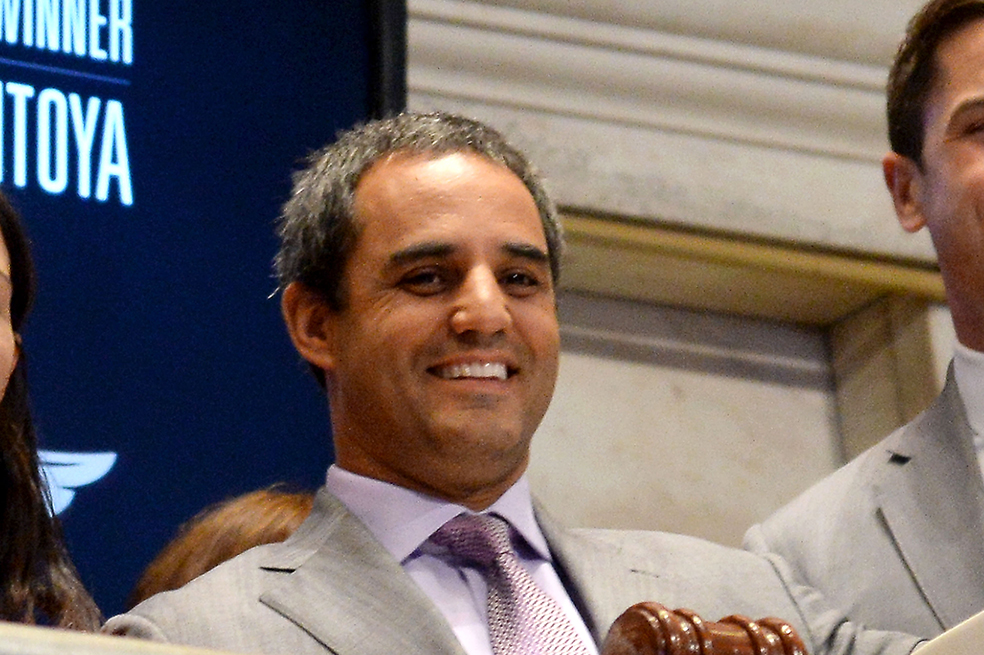 Juan Pablo Montoya en la bolsa de Nueva York