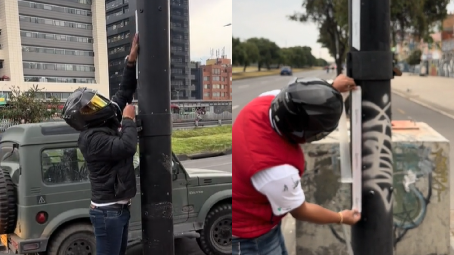 Polémica por hombre que asegura poner cintas reflectivas en cámaras de fotomulta